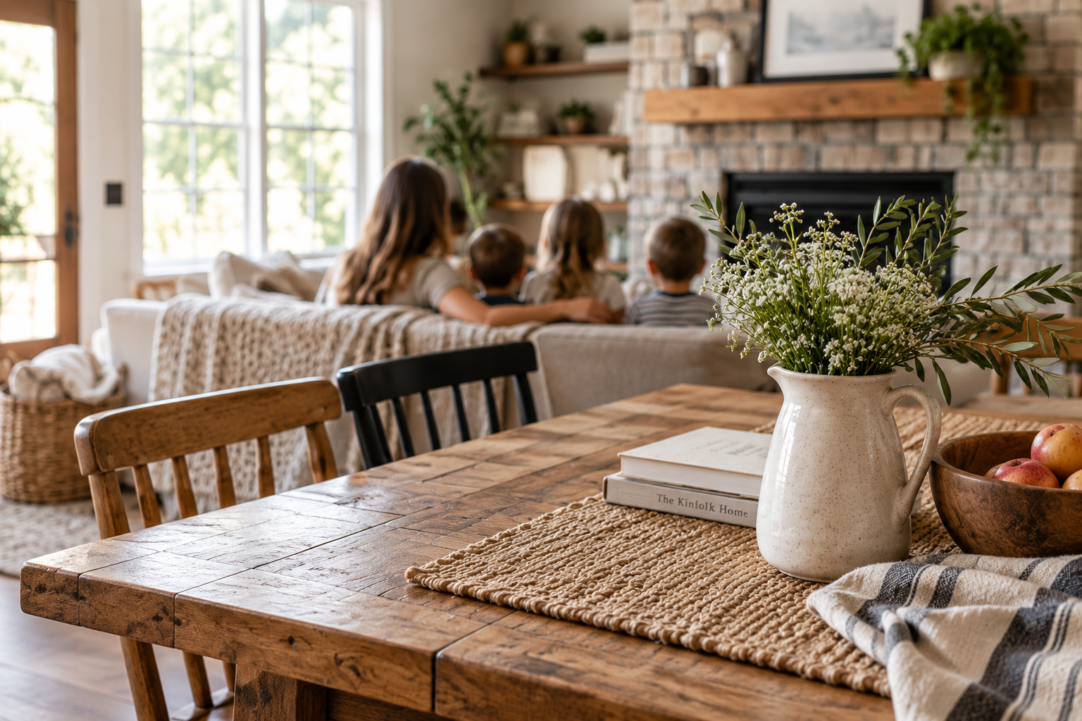 Everyday family home and natural materials