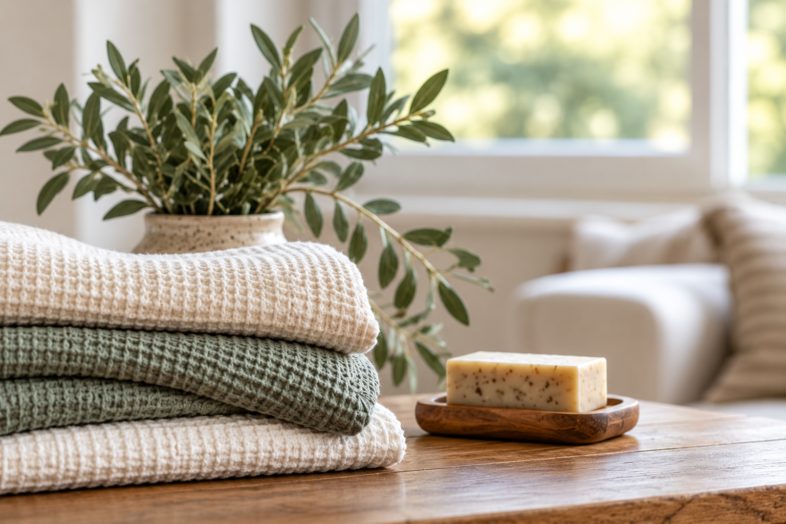 Natural textiles and everyday home materials